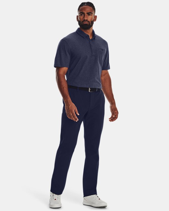 Men's UA Luxe Heather Polo in Blue image number 2